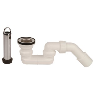 Kirchhoff Standrohrventil mit Siphon 47,8 mm (1 1/2") x 40/50 mm Weiß