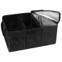 Schwarze, faltbare Apa Kofferraumtasche mit Kühlfach und Tragegriffen.