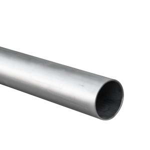 Silbernes, nahtloses Alu-Rohr Ø 40 mm, 3 m lang, steckbar, für Blitzschutzinstallationen.