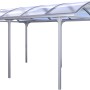 KGT Runddach Carport Elbe, Einzelcarport mit Aluminium-Konstruktion und Doppelstegplatten.