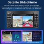 Junsun Autoradio mit geteiltem Bildschirm: Navigation, Rückfahrkamera, Musikplayer. Android 14 System für Benz.