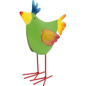 Bunte Deko-Figur Huhn aus Stahlblech, 27x11x24 cm, für Garten und Haus.