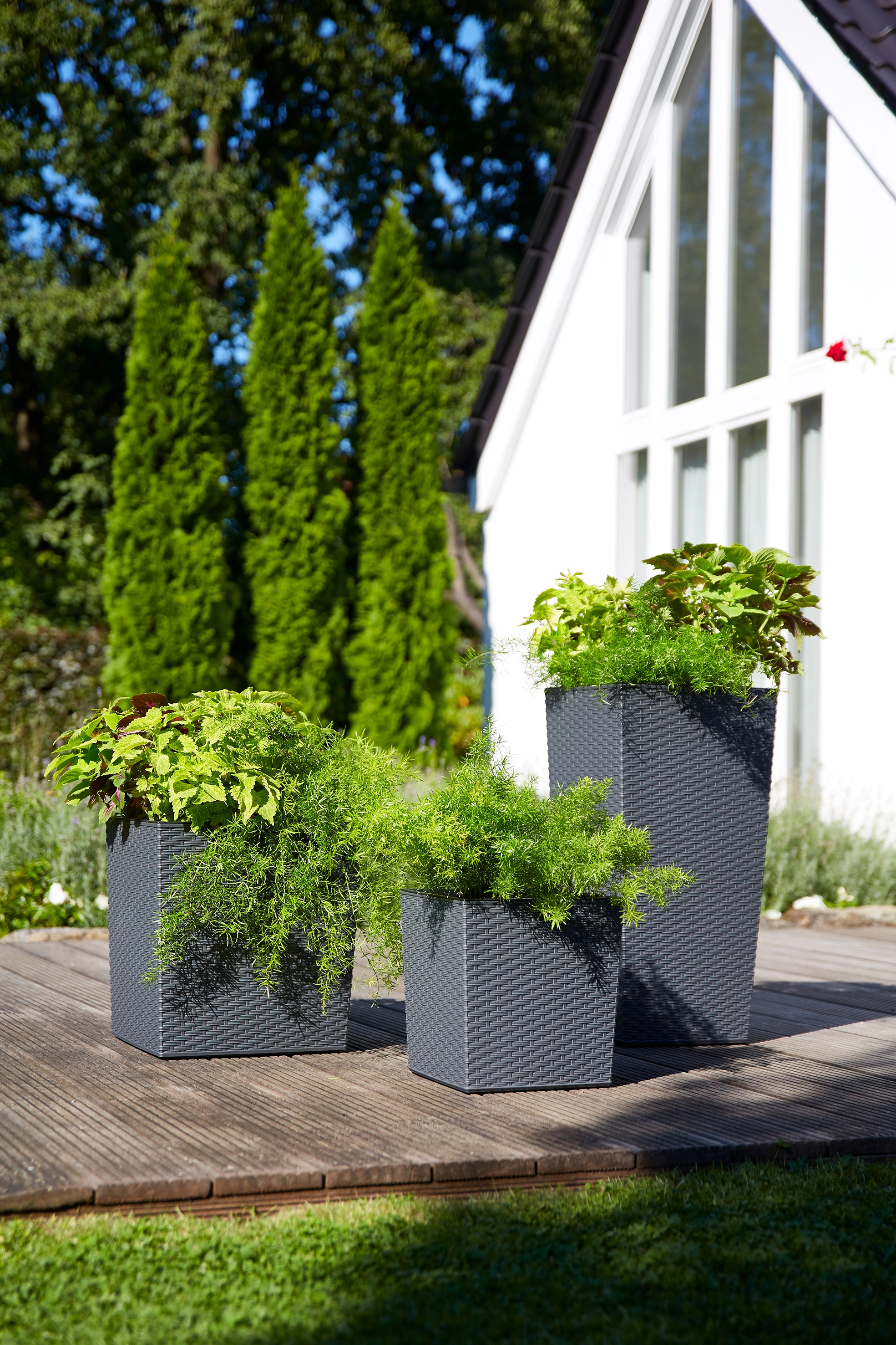 Siena Garden Pflanzgefäß Modern Marle Graphit 25x25x26,0 cm kaufen bei OBI | Pflanzkübel