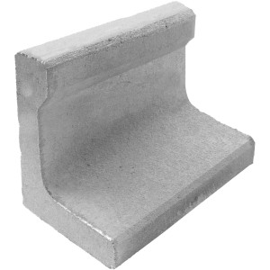 Grauer Diephaus L-Stein aus Beton, 30x50x20x7 cm, für Einfassungen und Mauersysteme.