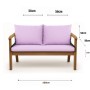 Lila Setgarden Bankkissen für 2-Sitzer Gartenbank, 100x50 cm + 2x 50x56 cm.