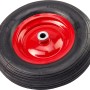 Luftrad Ø 400 mm mit roter Stahlfelge und 88 mm Nabe für Rollen und Räder.
