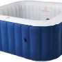 Mobiler, marineblauer, aufblasbarer Whirlpool SQUARE für 4 Personen (158x158x68 cm).