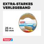 Tesa doppelseitiges Universal Klebeband, 25 m x 50 mm, braun, extra-stark für sicheren Halt und Verlegearbeiten.