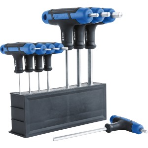 8-teiliges LUX-TOOLS Stiftschlüssel Set mit T-Griff in Halterung.