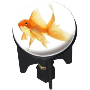 Wenko Abfluss-Stopfen Fish: Waschbeckenstöpsel mit Goldfisch-Motiv für Bad & WC.