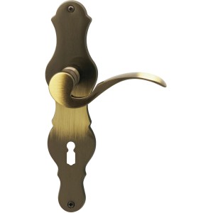 Alpertec Langschild-Garnitur Susan, Buntbart, Messing brüniert für Zimmertüren.