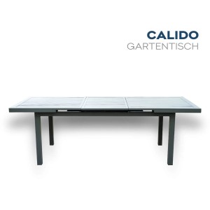 Home Deluxe Calido Madera Gartentisch, anthrazit, ausziehbar für Gartenmöbel-Set.
