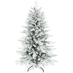 Dichter HOMCOM Weihnachtsbaum, 150 cm, mit schneegeflockten grünen Zweigen und robustem Metallfuß für festliche Dekoration.