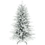 Dichter HOMCOM Weihnachtsbaum, 150 cm, mit schneegeflockten grünen Zweigen und robustem Metallfuß für festliche Dekoration.