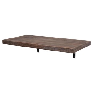 Wandklapptisch MCW H48, 100x50 cm, braune Tischplatte mit schwarzen Halterungen im Shabby-Look.