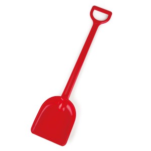 Rote Hape Sandschaufel aus Kunststoff für Sandkasten und Strand.