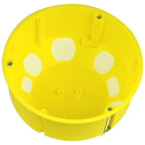 Orange, winddichte Hohlwanddose, 120x65mm, für Schalter und Steckdosen.