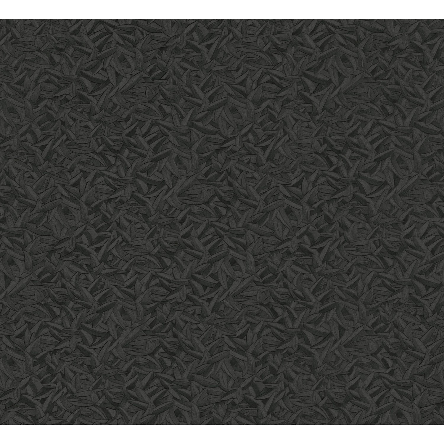 Glööckler Vliestapete Imperial Feder Uni Schwarz mit Feder-Muster.