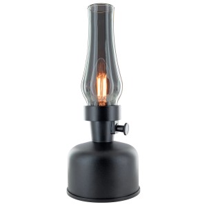 Schwaiger Retro LED Lampe TILA1803 Petroleum, Ø 11cm, schwarzes Design für Haus & Garten.