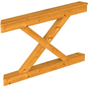 Skan Holz Brüstung Andreaskreuz, 120x84 cm, Fichte Eiche hell für Lauben & Pavillons.
