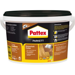 Pattex Kleber für Rohparkett, 5 kg Eimer. Parkettkleber für Fußbodenheizung geeignet.