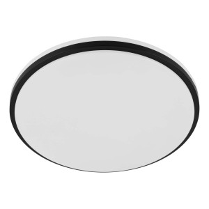 Schwarze Eglo LED-CCT-Deckenleuchte Expert Margidore, Ø 34 cm, geeignet für Feuchträume.