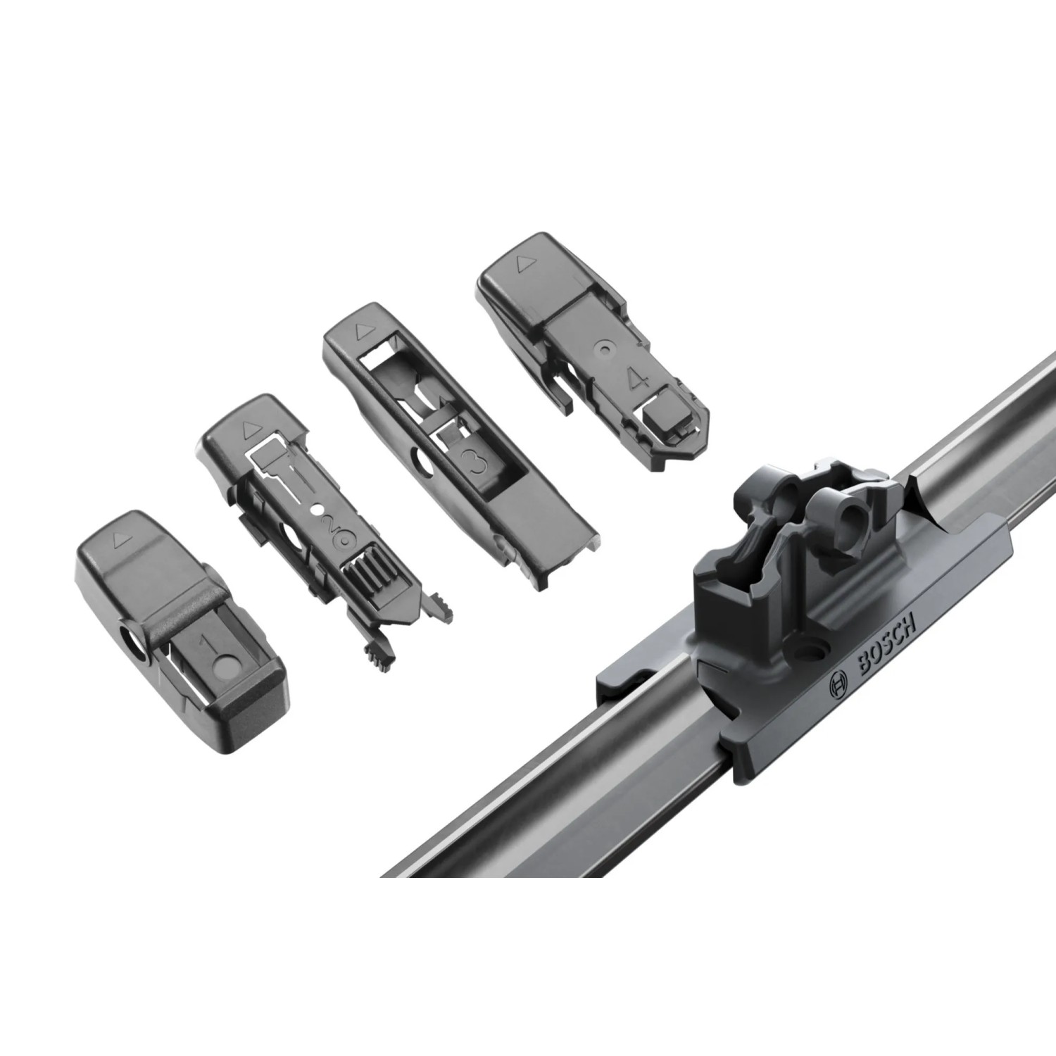 Bosch Aerotwin AP17U Wischblatt mit Adaptern für einfache Montage und sichere Sicht.