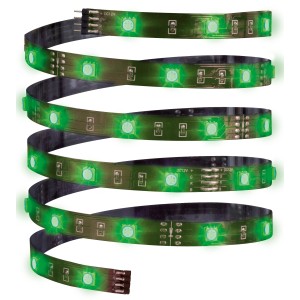 Flexibler Paulmann YourLED ECO RGB LED-Streifen, 3 m, mit grüner Beleuchtung.