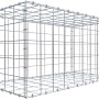 Leere Gabiona C-Ring-Gabione, 50x100x50 cm, Maschenweite 10x10 cm, aus verzinktem Drahtgitter.