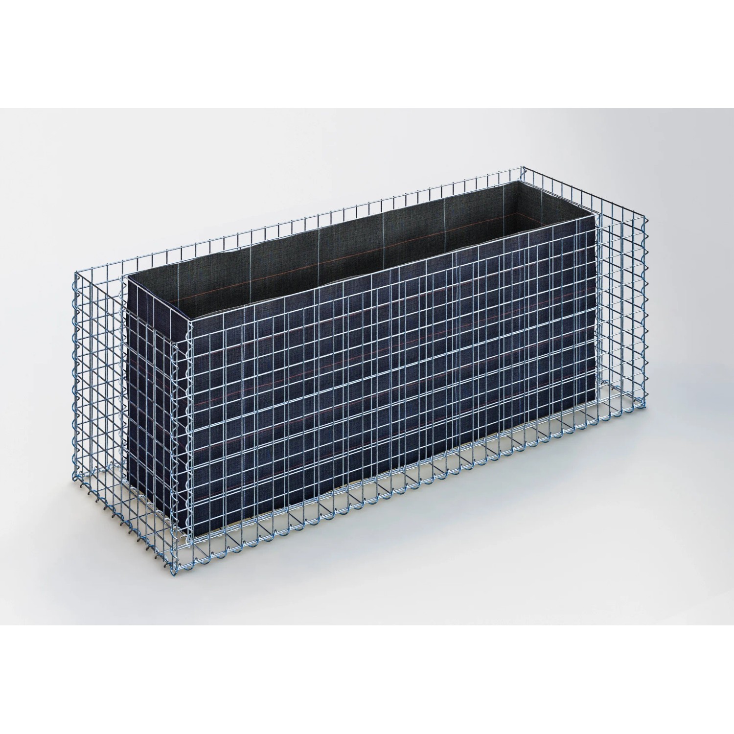 Gabiona Hochbeet, eckig, 60x170x60 cm, Maschenweite 5x5 cm. Ideal für Garten & Terrasse.