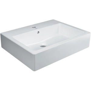 Weißes Duravit Waschbecken, 60 cm, aus der Serie Vero mit Hahnloch.