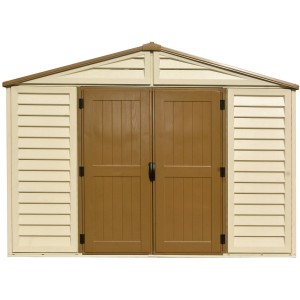 Duramax Kunststoff-Gartenhaus WoodBridge Beige, 13 m², mit Doppeltür. Gerätehaus für Garten & Freizeit.