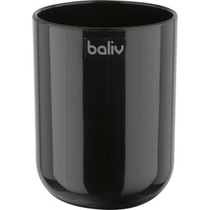 Schwarzer baliv Zahnputzbecher aus Kunststoff.