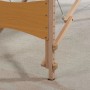HOMCOM Massageliege: Höhenverstellbares Holzgestell mit Einstellknöpfen. Detail der stabilen Beine.