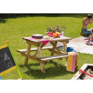 Soulet Picknicktisch für Kinder aus FSC®-Holz, 90x89x56,5 cm, ideal für den Garten.