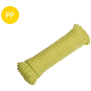 Conacord Zeltleine Glow, Ø 4 mm, 15 m, neongelb, aus Polypropylen.