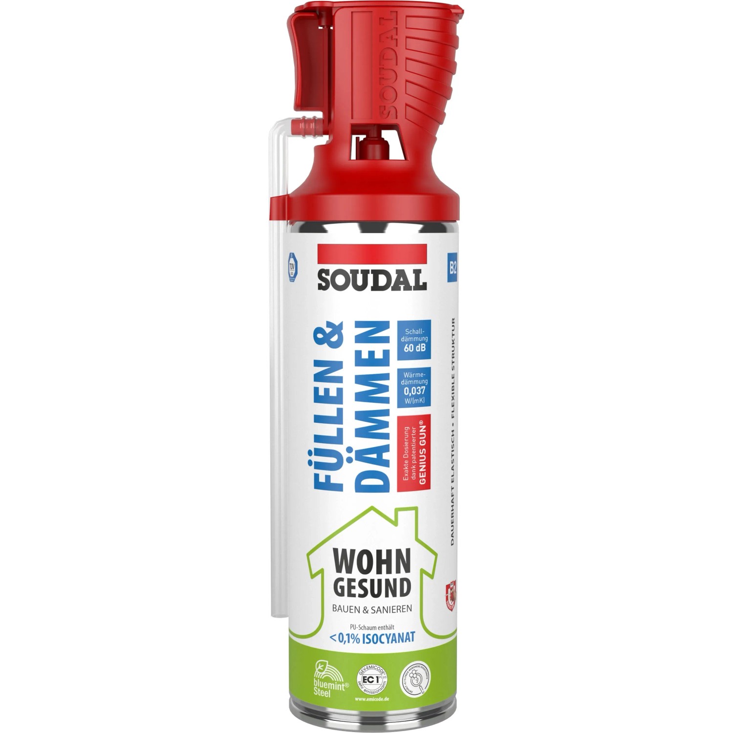Soudal Füllen & Dämmen LOWMDI B2 Bauschaum mit Genius Gun für Türzargen und Hohlräume.