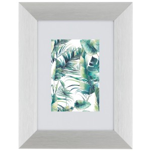 Silberner Bilderrahmen aus Aluminium, 13x18 cm, mit Passepartout. Moderner Look für Fotos und Bilder.