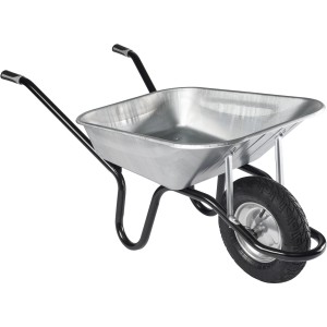 Haemmerlin Einrad-Schubkarre, verzinkte Mulde, 100 l Volumen, 200 kg Traglast, Luftrad.