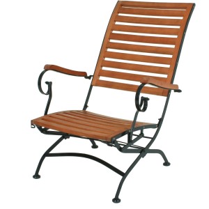Deckchair Wien: Gartenstuhl aus Holz mit Stahlgestell und Klappfunktion.