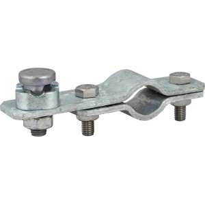 E2 Elektro Anschlussklemme für Tiefenerder (rund), Stahl feuerverzinkt.