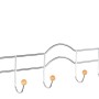Siro Türgarderobe aus Chrom mit 6 Haken und Holzkugeln, Länge 490 mm.