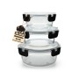 BigDean Glasbehälter mit Deckel in 3 Größen Mikrowellengeschirr Glas Meal Prep Container aus Glas Runde Glasbehälter Mikrowellengeschirr Glas_9