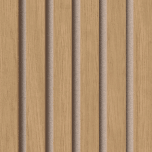 Denpanels Akustikpaneel Eiche/Filz beige, brauner Kern, 240x60cm, FSC®-zertifiziert.