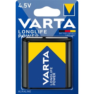 Varta Longlife Power 4,5V Batterie (3LR12) im blauen Design für Geräte mit hohem Energieverbrauch.