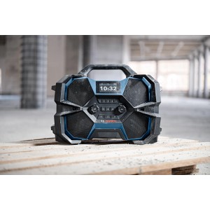 Bosch Professional Radio GPB 18 VH-6 SRC: Baustellenradio mit Bluetooth, DAB+, FM und AUX-Anschluss.
