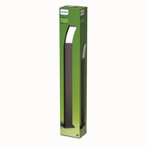 Verpackung der Philips Splay LED-Wegeleuchte in Anthrazit, 96 cm hoch.