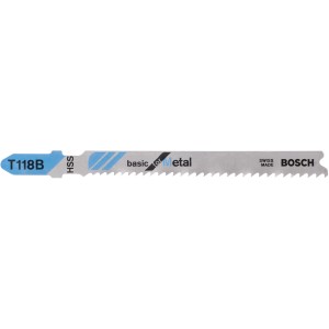 Bosch Stichsägeblatt T 118 B, 3er-Pack für Metalle, feine Zahnteilung.
