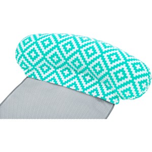 Bestway Pool-Hängematte Comfort Plush, türkis-weiß gemustert, mit Netzliegefläche.