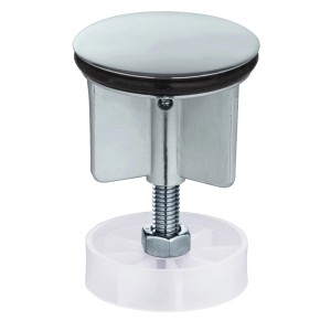 Verchromter Wenko Exzenterstopfen, Ø 4 cm, silber glänzend für Waschbecken.